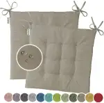 heimtexland 2er Pack Outdoor Stuhlkissen Sitzkissen wasserabweisend wetterfest Gartenkissen 40x40 gesteppt Gartenstuhl Gartenbank Polster Kissen UV-beständig Typ551 Taupe