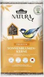 Dehner Natura Premium Wildvogelfutter, Sonnenblumenkerne, Ganzjahresfutter proteinreich / energiereich, hochwertiges Vogelfutter für Wildvögel, 5 kg