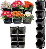Vertikaler Blumentopf, Pflanzenwachstumstaschen, Pflanzwand mit 6-Taschen und Rahmen, freie Anord...