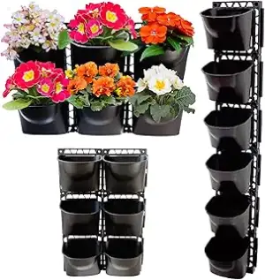 Vertikaler Blumentopf, Pflanzenwachstumstaschen, Pflanzwand mit 6-Taschen und Ra