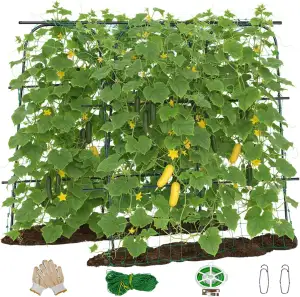 163x163cm Gurken Rankhilfe Set, U-förmiges Rankgitter Gemüse Kürbis Hochbeet, We