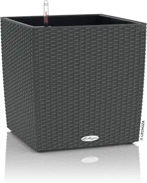 Lechuza Cube Cottage 50" Pflanzgefäß mit ERD-Bewässerungs-System, Granit, 50 x 5