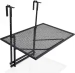 COSTWAY Balkontisch klappbar, Balkonhängetisch zum Einhängen, 5-Fach höhenverstellbar, Klapptisch...