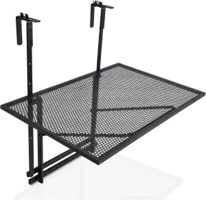 COSTWAY Balkontisch klappbar, Balkonhängetisch zum Einhängen, 5-Fach höhenverste