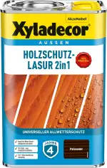 Xyladecor Holzschutz-Lasur 2in1, Universeller Allwetter-Schutz – Der Klassiker, Palisander, 4 l