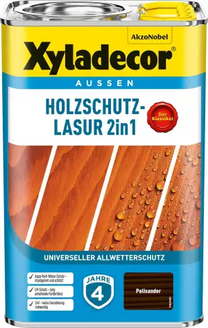 Xyladecor Holzschutz-Lasur 2in1, Universeller Allwetter-Schutz – Der Klassiker, 