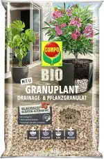 COMPO BIO GRANUPLANT Drainage- und Pflanzgranulat – 100% natürlicher Bimsstein – nachhaltige Alternative zu Blähton – 5 Liter