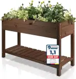 PATKAR 117x40x78cm Hochbeet Holz [RÜCKENSCHONENDE HÖHE] - Premium hochbeet Balkon oder Garten (Ma...