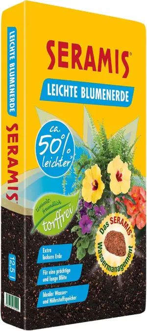 Seramis Torffreie, leichte Blumenerde, 12,5 l – extra lockere Pflanzenerde für G
