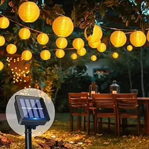 Solar Lichterkette Lampions Außen, 8M 30 LED Laternen Solarlampen für Lichterkette Aussen, Wetter...