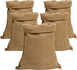 IPEA Große Jutesäcke – 80 x 50 cm – Made in Italy – 5 Stück – Jutesäcke im Natürlicher Stoff für DIY, Einrichtung, Garten, Weihnachten, Aufbewahrungsbox