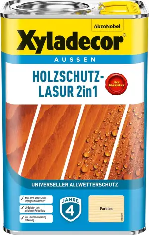 Xyladecor Holzschutz-Lasur 2in1, Universeller Allwetter-Schutz – Der Klassiker, 