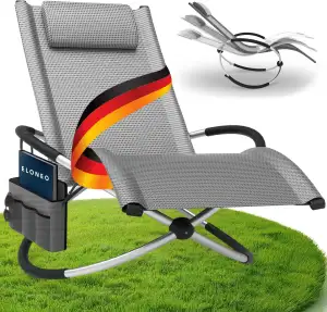 ELONEO Schaukelliege Outdoor mit Tasche, Relaxliege bis 180 kg Belastbarkeit, Sc