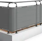 Sol Royal Balkon Sichtschutz PES SolVision PB2 90x600 cm Grau - Balkonumspannung mit Ösen & Kordel, wasserabweisend & witterungsfest - blickdichte Balkonbespannung 160 g/m² mit UV-Schutz
