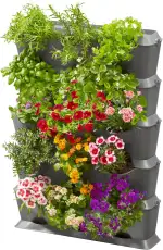 Gardena NatureUp! Basis Set vertikal mit Bewässerung: Pflanzenwand zur Begrünung von Balkon/Terra...