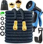 Gartenschlauch Flexibel - 15M Wasserschlauch Flexibel mit Verbinder aus Messing, Upgraded Gartens...