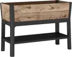 Koll Living Hochbeet 110 Liter | Pflanzkasten in Holzoptik Pinie | wetterfestes Gemüsebeet mit Bewässerungssystem & Ablaufstopfen | ergonomische Arbeitshöhe für Balkon & Garten (113x47x80 cm)