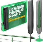 4smile Sonnenschirm Schutzhülle - Schutzhülle für Schirm 2 m Ø / 2 m x 1,25 m - Polyester Sonnenschirmhülle wetterfest, strapazierfähige Schirmhülle, Abdeckung Sonnenschirm Standard, Anthrazit