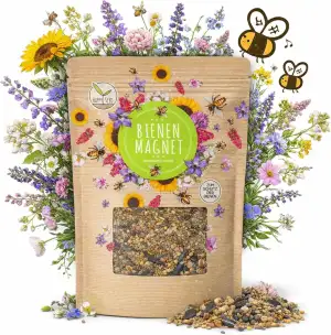 100g Blumenwiese Samen für eine bunte Bienenweide - Farbenfrohe & nektarreiche Wildblumensamen Mischung für Bienen & Schmetterlinge (inkl. GRATIS eBook)