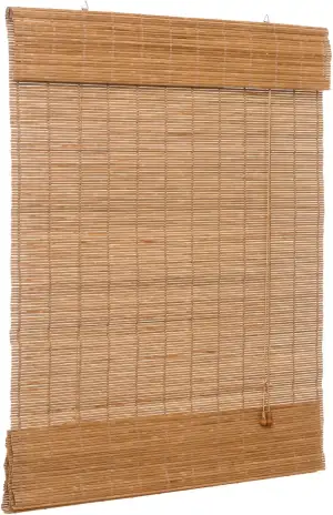 Ventanara® Raffrollo Bambus Bambusraffrollo Rollo inkl Montaematerial (braun, 100 x 160 cm)