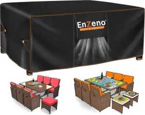 Enzeno Gartenmöbel Abdeckung Wasserdicht,180x120x74cm,Winterfest Abdeckplane Gar
