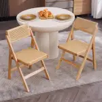 Ya-Home 2er Set Esszimmerstühle Holz Klappstühle Rattan klappbar Küchenstühle ohne Armlehne Vinta...