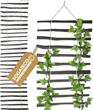 BOGATECO Rankgitter aus Haselnuss für Kletterpflanzen | 50 x 200 cm Schwarz | Ho