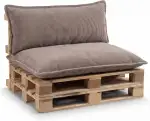 Gutekissen® Palettenkissen Set – Sitzkissen für Europaletten – Palettenpolster, Gefüllt mit Granuliertem Poulirette-Schaum PLL (Hellbraun, Set (Sitzkissen 120x80 +Rückenlehne 120x40))