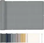 HENG FENG Balkon Sichtschutz 75x300cm, Wasserdicht, Wetterfest und 95% UV-Schutz, 160g/㎡ PES Balkonverkleidung Balkonabdeckung Balkonbespannung mit Kabelbindern, Hellgrau