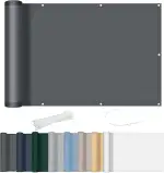 AXT SHADE Balkon Sichtschutz Wetterfest 90x600cm Balkonverkleidung Balkonabdeckung Balkonbespannung Blickdichte Windschutz und UV-Schutz mit Kabelbinder für Balkongeländer-Anthrazit
