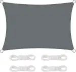 Sonnensegel Rechteckig Wasserdicht UV-Schutz 2 x 3m, Ohne Bohren für Balkon, Terrasse, Garten, Wohnwagen (Grau)