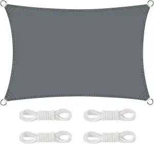 Sonnensegel Rechteckig Wasserdicht UV-Schutz 2 x 3m, Ohne Bohren für Balkon, Terrasse, Garten, Wohnwagen (Grau)