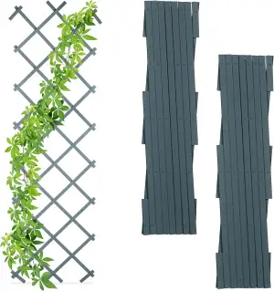 Relaxdays Rankgitter ausziehbar, 3er Set, Rankhilfe Kletterpflanzen, 180cm, Gart