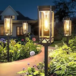BUCASA Groß Solarlampen für Außen Garten 6 Stück, Superhell Solarleuchten für Außen mit 1000mAh B...