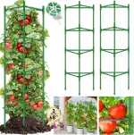 3 Stück Tomatenkäfige Tomaten Rankhilfe,172cm Tomatenturm Rankgitter Mit 50m Gartendraht,Verstell...