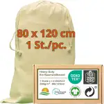 Wäschesäcke - 280 g/m² OEKO-TEX® zertifizierte Heavy-Duty Baumwolle für langlebige, professionelle Anwendungen, 80x120 cm - 1. St. Stoffsack groß, Stoffsackerl, Wäschesammler groß