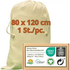 Wäschesäcke - 280 g/m² OEKO-TEX® zertifizierte Heavy-Duty Baumwolle für langlebi