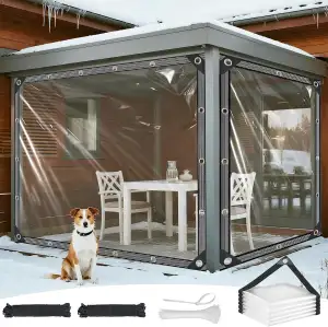 Transparente Plane mit Ösen 2x3m PVC Plane Transparent Durchsichtige Abdeckplane