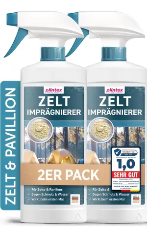 PLINTEX® Zelt & Pavillon Imprägnierung 2x580ml - Imprägnierspray für Zelte, Mark