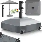 tillvex® Sonnenschirmständer GRAVIA mit Rollen & Bremsen | Schirmständer befüllbar 37 Liter / 56 kg | Schirmgewicht Sonnenschirm & Marktschirm Ø 1,8-3,7m | Wetterfest & UV-beständig