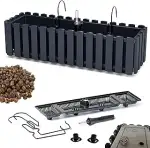 Geländerkasten | Balkonkasten mit Bewässerungssystem und Gummikappen für Wasserablauf | Übertopf ...