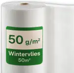Praknu Wintervlies für Pflanzen Frostschutz 50g/m² - 50m × 1m auf Rolle – Winterschutz für Kübelpflanzen – Reißfest & Atmungsaktiv – UV Stabil