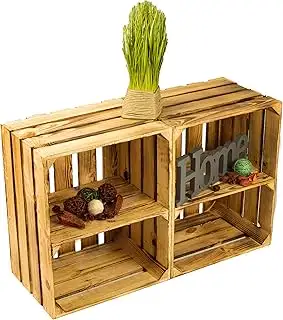 Kistenkolli Altes Land 2er Set Obstkiste Johanna weiß mit geflammten Boden mit M