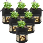 LITLANDSTAR 6 Stück Kartoffel Pflanzsack, 10 Gallonen Kartoffel-Pflanzbeutel aus Vlies Pflanztasc...