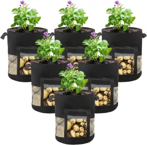 LITLANDSTAR 6 Stück Kartoffel Pflanzsack, 10 Gallonen Kartoffel-Pflanzbeutel aus