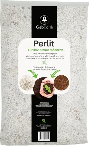 GebEarth® | Perlite für Pflanzen 5L | Körnung 2-6 mm | Verbessert die Wasserdrainage | Expandierte Perlite, ideal für Sukkulenten, Orchideen, Karnivoren und andere feuchtigkeitsempfindliche Pflanzen.