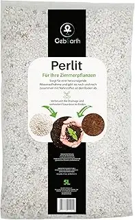 GebEarth® | Perlite für Pflanzen 5L | Körnung 2-6 mm | Verbessert die Wasserdrainage | Expandiert...