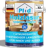 PLID® Holzlasur Innen & Aussen Teak 2,5L - Holzschutzlasur Außen mit UV beständigem Langzeitschutz- Grundierung Holz Außen - Holzschutzgel - Lasur atmungsaktiv - Made in Germany