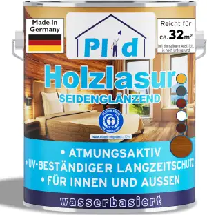 PLID® Holzlasur Innen & Aussen Teak 2,5L - Holzschutzlasur Außen mit UV beständi