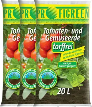 Profigreen Tomatenerde torffrei mit nachhaltigem Langzeitdünger - Gartenerde mit
